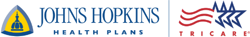 Johns Hopkins Health Plans and Tricare logos